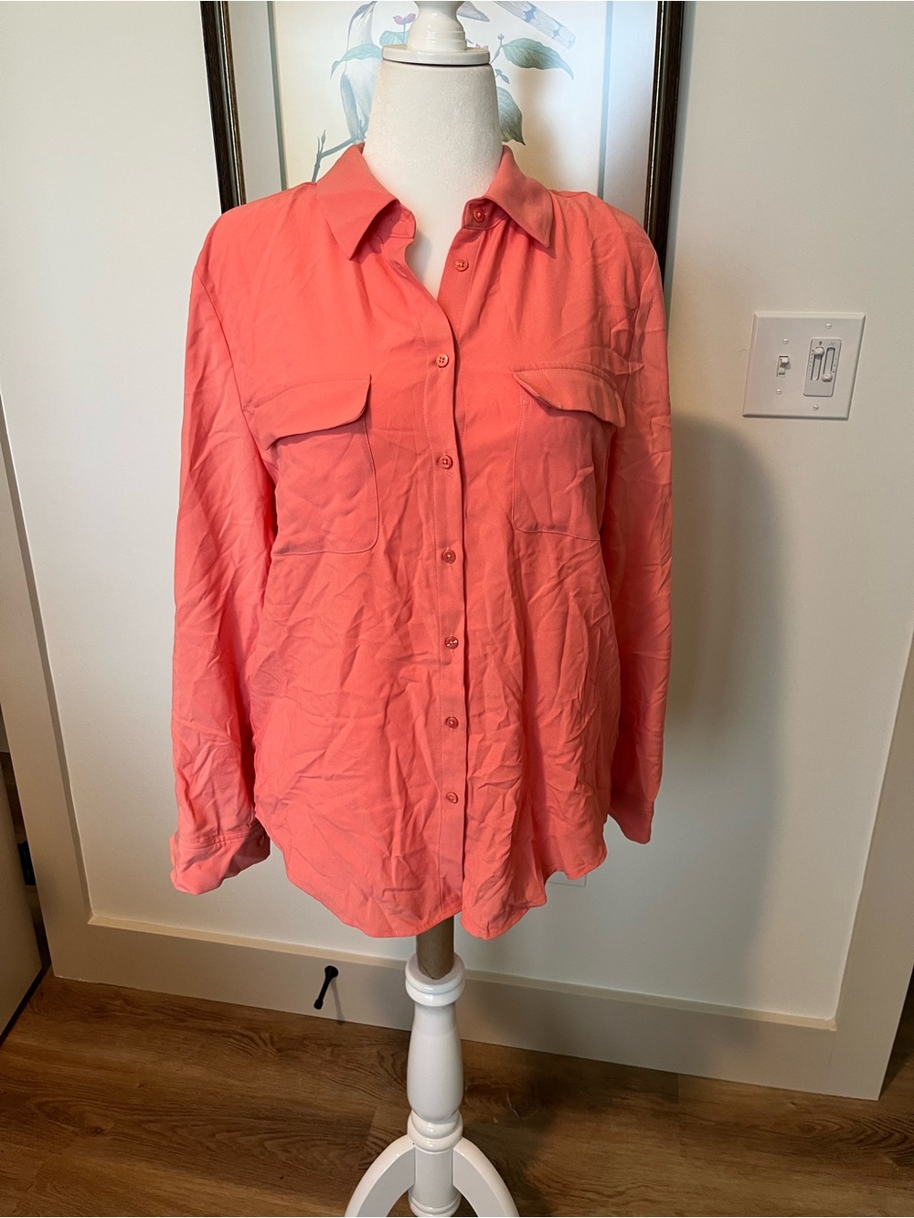 Madison Coral Button-Down Utility Shirt